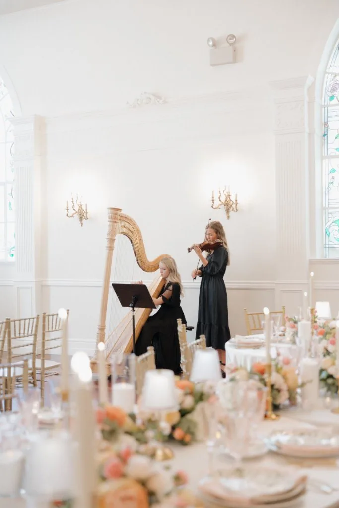 Solenne performing at a wedding reception